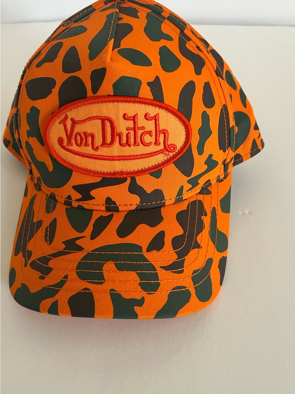 Von Dutch Orange Camo Trucker Hat